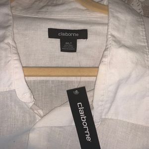 4 XLT Claiborne white long sleeve button down